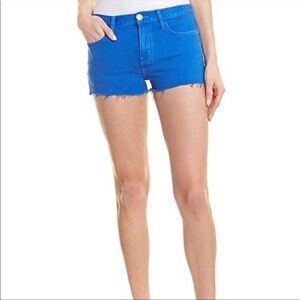 NEW! The Boyfriend Short in Blue with Raw Hem